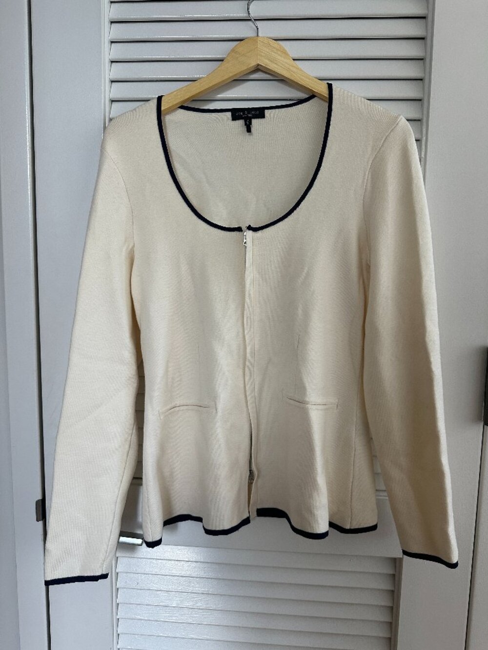 Rag & Bone Ella Wool-Blend Front-Zip Sweater